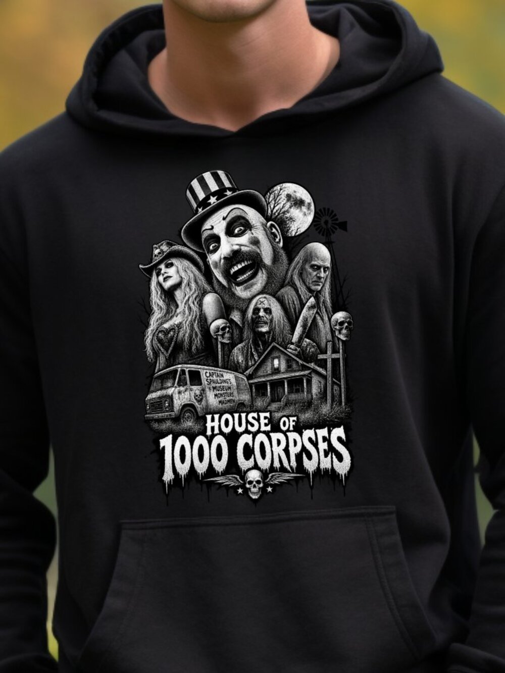 House Of 1000 Corpses HOODIE Graphic Sweatshirt Halloween Horror Movie Lover